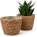 BESPORTBLE 2pcs Woven Rattan Flower Baskets Hanging Basket for Door Wall Decor Indoor Plant Storage
