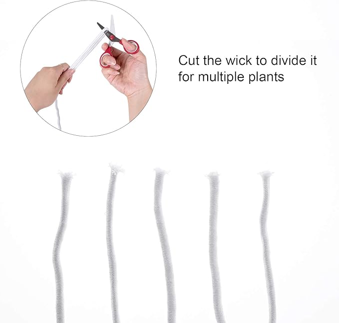 ORIMERC 80 feet 1/6 inch Self Watering Capillary Wick Cord Vacation Plant Sitter DIY Hydroponic Wicking Self-Watering Planter Pot Automatic Water System Device Potted Violet Auto Seedling Waterer Rope