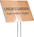 Outdoor Metal Garden Sign, Label, or Memorial. 4 x 2" or 6 x 4" sign with rounded corners and a 10" stake. Materials Include: Stainless Steel, Brass, Copper, Bronze and Titanium. (Bronze, 4 x 6")