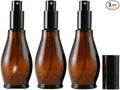 UPSTORE 3PCS Empty Refillable Amber Glass Spray Bottle Jars with Black Cap Cosmetic Vials Sample Packing Storage Containers Fine Mist Sprayer Automizer for Perfume Makeup Water (100ML/3.4oz)