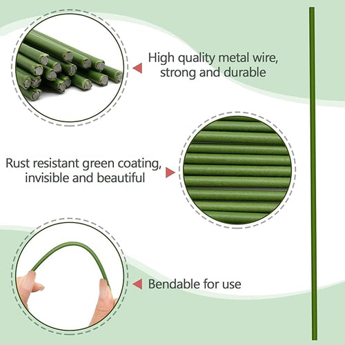 20Pcs Plant Stakes,Plant Sticks,Garden Green Bendable Single Stem Plant Support Stakes for Indoor and Outdoor Plants,Potted Plants,Flowers Orchid Peony Rose-18 Inches