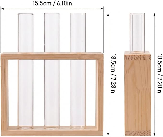 3-Tube Plant Propagation Station, Wall-Mounted Terrarium with Propagation Tubes – Ideal for Indoor Plant Propagation in Living Rooms, Bedrooms & Offices (Uses Test Tubes for Plants)