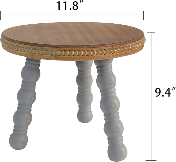 dwellington Wood Morden Farmhouse Plant Stand, 11.8 x 9.4 inches Wooden Rustic Indoor Decorative Display
