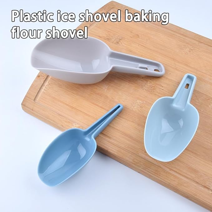 4-Piece Multi-Purpose Scoop Set - Colorful Plastic Scoops for Ice, Flour, Coffee, Pet Food & Dry Goods - Perfect for Freezer, Canisters & Kitchen Storage (4 Sizes Included)