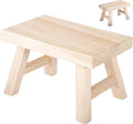 Wooden Step Stool fo Kids Handcrafted Solid Wood Stool with Chamfered Edges, 11" L x 7" H x 7.6" W - Multi-Functional Footrest, Small Step Stool with Anti-Slip Caps - Durable and Sturdy
