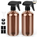 Bontip Glass Spray Bottle, Amber Glass Spray Bottle Set & Accessories Refillable for Plants Window Cleaners Aromatherapy Facial Hydration Watering Flowers Hair Care (2 Pack/8 oz) (Amber)