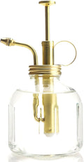 Plant Mister- Clear Color Glass Bottle & Brass Sprayer (Matt Gold)