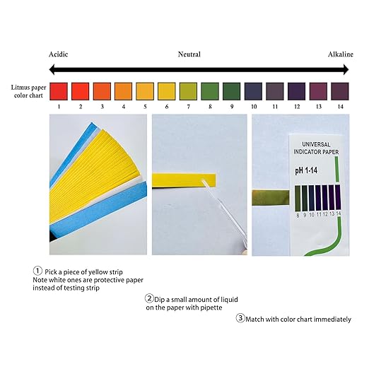 pH Test Strips 200 Strips Range pH 1-14 Test Paper Extensive Test Paper (200 Strips with Strong Storage case, Dropper Included)