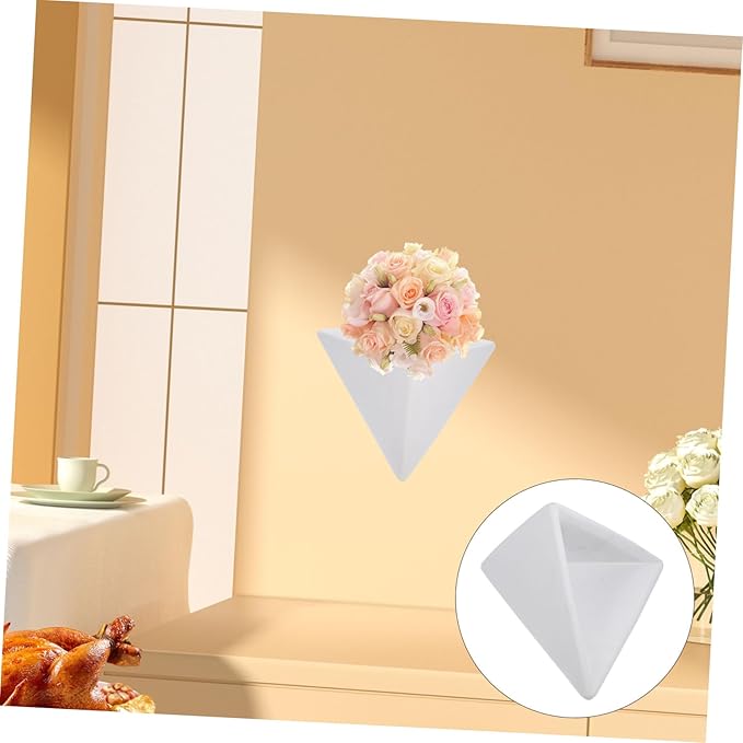 BESPORTBLE Wall Mounted Cement Planter Pot Modern Geometric Hanging Flowerpot for Indoor Decor and Lightweight Design for Spaces