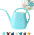 Watering Can 1 Gallon with Comfortable Handle, Flower Patterns Watering Can Indoor Plants, Plastic Long Spout Watering Can for House Plants Succulent Bonsai Garden Flower Outdoor (Light Blue)