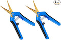 iPower GLPRNR6BLTIX2 2-Pack 6.5” Gardening Hand Pruner Shears with Titanium Coated Curved Precision Blades for Trimming House Plants, Blue