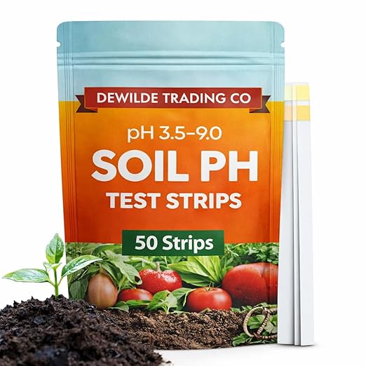 Soil pH Paper Test Kit – 50 Tester Strips (3.5-9 Range) – Use for Testing Garden Home Lawn Grass Vegetable Gardening Dirt Yard Compost Outdoor and Indoor Plants, Green