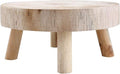 UNIE Mini Wooden Stool Round Garden Flower Display Stand Decorative Short Stool for Indoor Outdoor Office Dining Room, Natural Wood, Small, (200716LY03-4-6767-1046498581)