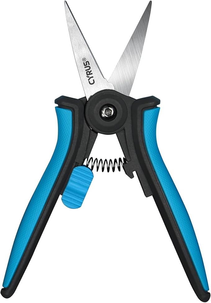 CYRUS 6" Pruning Snips - Precision Micro-Tip Garden Shears for Flower Cutting, Bonsai Trimming, and Indoor Plant Care, Stainless Steel Floral Scissors for Fresh Flowers, Stems, and Small Branches
