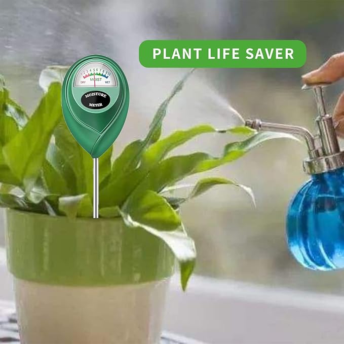 Censinda Soil Moisture Meter, Soil Moisture Monitor for House Plants, Soil Hygrometer Moisture Sensor for Indoor & Outdoor, Garden, Farm, Lawn Plant Care, No Battery Needed(Green)