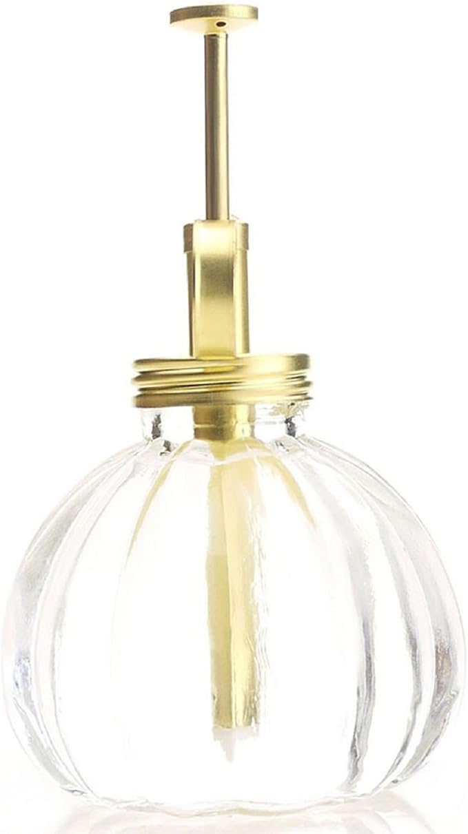 Plant Mister- Clear Color Glass Bottle & Brass Sprayer (Matt Gold)