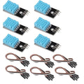 6PCS Digital DHT11 Temperature Humidity Sensor Module Temperature and Humidity Detector 3.3V-5V 20%-95% Environmental Temperature Humidity Induction Probe with Wires