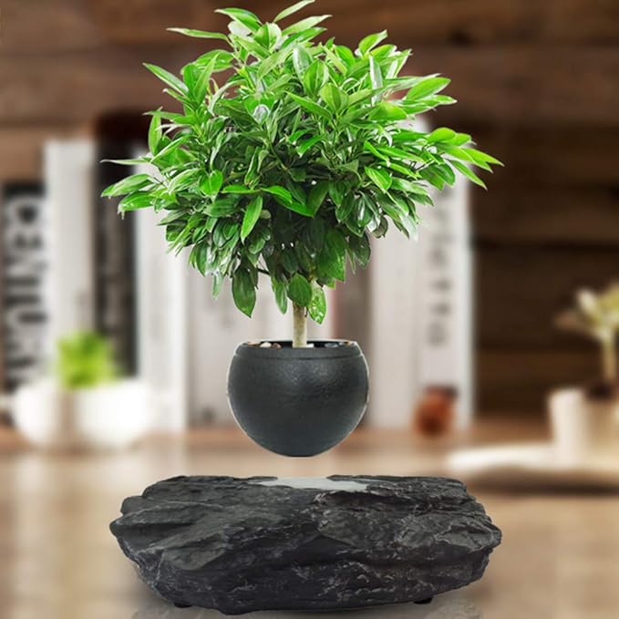 Floating Bonsai Pot - Magnetic Suspension Levitating Air Flower Pots - Creative Design Levitation Bonsai - Home Office Decorations - Fun Gift
