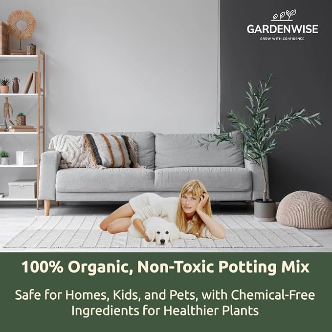 GARDENWISE Organic Olive Tree Potting Mix – Fast-Draining, Nutrient-Rich Soil for Indoor & Outdoor Olive Trees – Mediterranean Plant Care – Long-Lasting Formula (4 QUARTS)