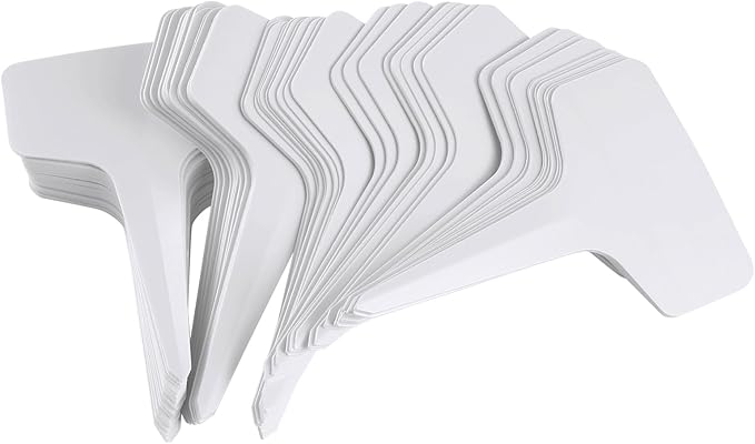 500 Pack Plant Labels T-Shape, 4 Inch Potted Plant Name Tags Plastic, Seedlings Seed Markers Nursery Plant Stake Tag with Marking Pen for Outdoor Indoor Garden Patio Flower Vegetable, White