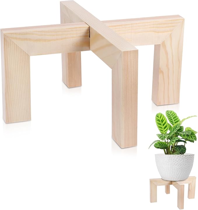 Vigordream Plant Stand, Indoor/Outdoor Wood Plant Holder, Single Flower Pot Stand, Sturdy Planter Stands, Fit 5-15 Inch Pots