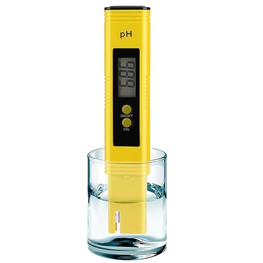 Digital pH Meter Tester Pen for Water, Pre-Calibrated, High Accuracy ±0.01, 0–14 pH Range, Pocket Size for Drinking Water, Pool, Aquarium & Hydroponics (Yellow)
