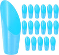 M METERXITY 18-Pack Bonsai Soil Scoops, Plastic Garden Soil Scoops Bucket Shovel Potting Scoopers for Transplanting/Flower Planting/Plant Succulent, Colorful Small Gardening Tools [Blue]