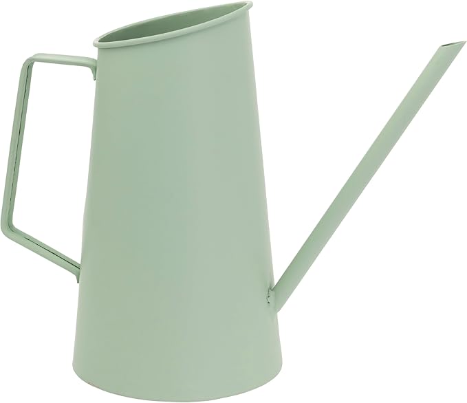 Boston International Minimalist Metal Garden Watering Can, 8.25" Tall, Sage Green