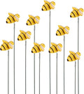 10PCS Bee Garden Stakes Decor Small Bees Yard Decor Metal Garden Stakes Honey Bee Decors Spring Summer Resin Bumble Bees Gardens Stake for Lawn Corridor Plant Pot Pathway Flower Bed