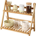 Matcha Station Organizer Shelf：Bamboo organizer for coffee bar,Matcha Whisk,Small plants,bathroom,11.7" Foldable Countertop Display Rack for Kitchen,Window Sill&Living Room 2 Tier