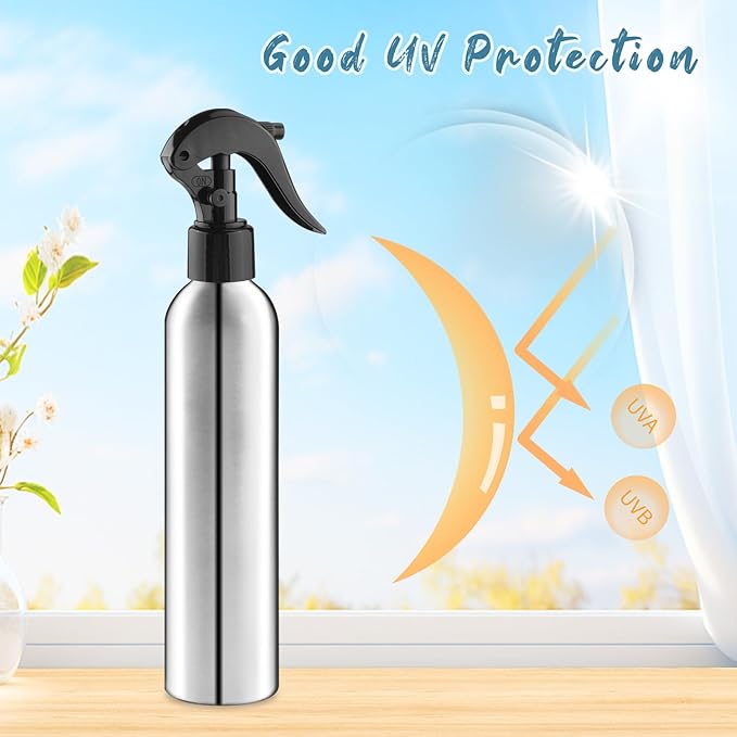 4 Pcs Spray Bottles Aluminum Mists Water Bottle Refillable Empty Spray Pump Containers for Home Cleaning Watering Flowers Plants Cosmetic Hairdressing - 300ml/10oz