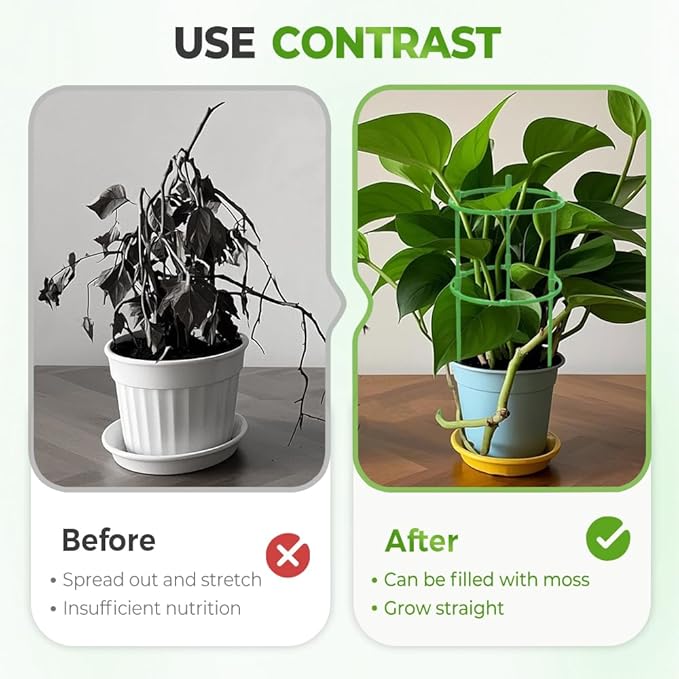 Plant Support Cage, Adjustable Height Garden Stakes for Tomato, Peony, Hydrangea, Snake Plant, Upgraded Thickened Half-Round Plant Supports for Indoor Outdoor Climbing Vegetables & Flowers (2)