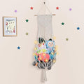 63 Inch Jumbo Stuffed Animal Storage w/ LED Star Light, Toy Hammock Wall Ceiling Over Door Hanging Organizer for Nursery Stuffy Plushie, Cream Stuffed Animals Hammock Corner for Kid Girls Boys Gift