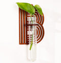 Wood Letter Wall Propagation Station Lightweight Decorative Plant Holder for Small Cuttings, Letter B Removable Adhesive Wall Decor for Bedroom, Nursery, Office