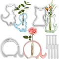 3 Pcs Animal Silicone Vase Molds for Resin Casting, lyfLux Cat Elephant Dinosaur Design Epoxy Molds Set with 8 Test Tubes, Hydroponic Plant Propagation Station & Desktop Decor DIY Crafts