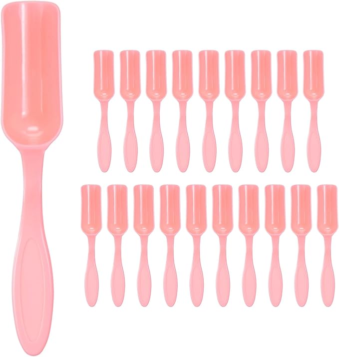 M METERXITY 20-Pack Mini Gardening Shovel Spoons, Plastic Garden Soil Scoops for Cultivation Digging Transplanting/Flower Planting/Plant Succulent, Colorful Small Gardening Tools [Pink]