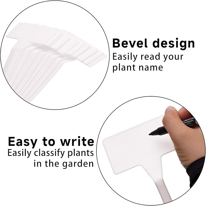 KINGLAKE GARDEN Outdoor Plastic Plant Labels 50 Pack 11.8 inch Outdoor Waterproof Sturdy Nursery Garden Markers, Plant Markers for Herbs, Flowers, Vegetable, Plant (50 Pack)