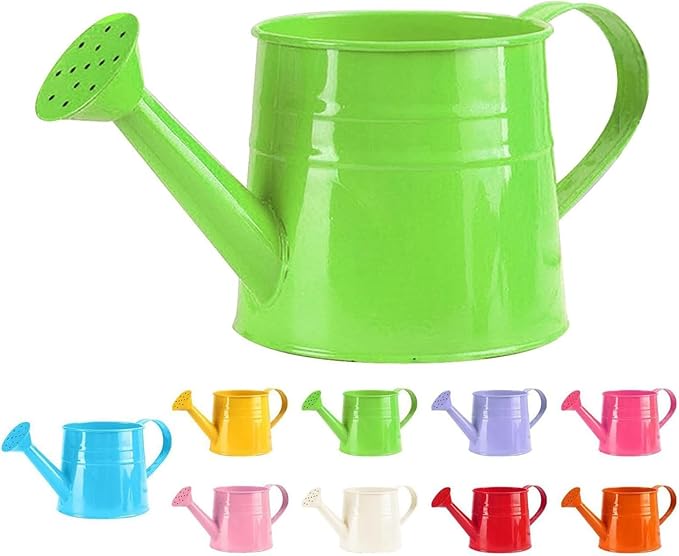 Metal Watering Can - 1L Vintage Sprinkling Can Plant Watering Can for Outdoor Indoor Plants, Tinplate Watering Kettle Gardening Tool, Galvanized Steel Watering Cans for Flowers (Green)