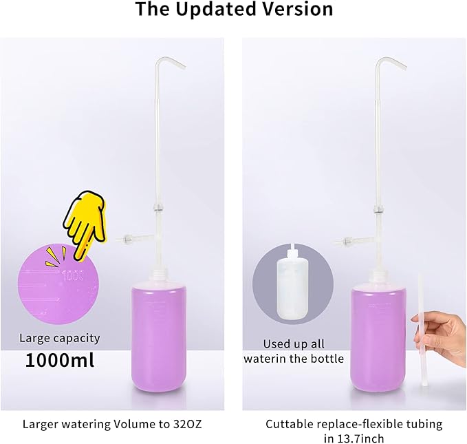 BKSAI Plant Water Bottle for Hanging Plant 33oz with Long Spout Can Watering Bottle Squeeze for Succulents Bonsai House Plants Potted Flowers Shrubs | Indoor or Outdoor