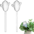 2-Pack Cactus Glass Plant Watering Globes – Decorative Self Watering Bulbs for Indoor & Outdoor Potted Plants, Automatic Watering System for Home Garden Planter Décor (Transparent)