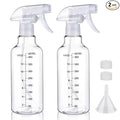 Plastic Spray Bottle 16.9oz Empty Spray Bottles Refillable Container Trigger Sprayer for Cleaning Solutions, Water, Plants, Pet, Essential Oils, Hair, 2 Pack (Clear-scale)