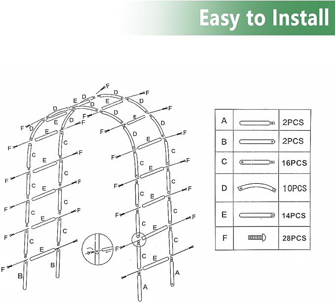 Thorise 7.9 Ft H x 4.6 Ft W Metal Pergola Arbor,Assemble Freely 2 Sizes,for Various Climbing Plant Wedding Garden Arch Bridal Party Decoration Wide Arbor, 1 Pack