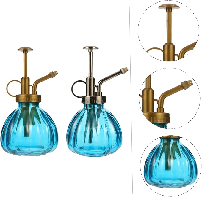 Levemolo 2pcs Retro Glass Plant Mister Spray Bottle Design Nozzles for Plant Care for Flowers and Gardening