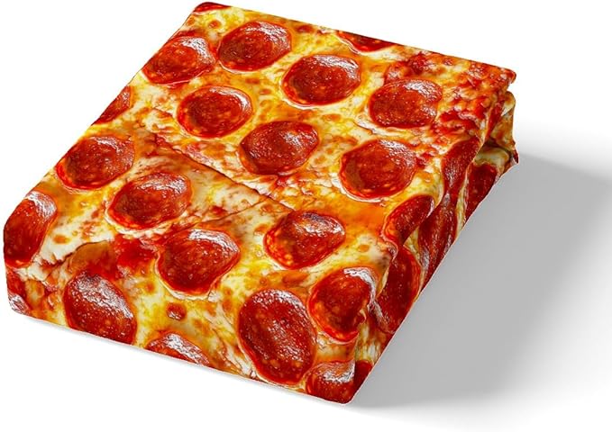 Feelyou King Bed Sheets Set for Kids Bedroom Decor Pizza Sheet Set Pepperoni Be Print Bedding Set Soft Lightweight Funny Delicious Pizza Theme Bed Cover with Flat Sheet, Fitted Sheet, Pillow Case