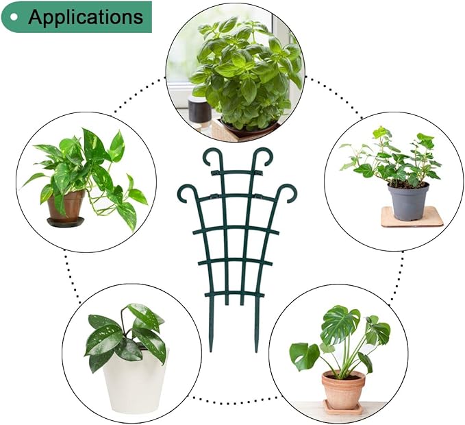 UWIOFF Indoor Small Trellis, 6Pcs Plant Trellis for Climbing Plants Trellis for Potted Plants Stackable Plastic Pot Plant Support Trellis for Indoor Outdoor Hoya Vines Pothos Houseplants