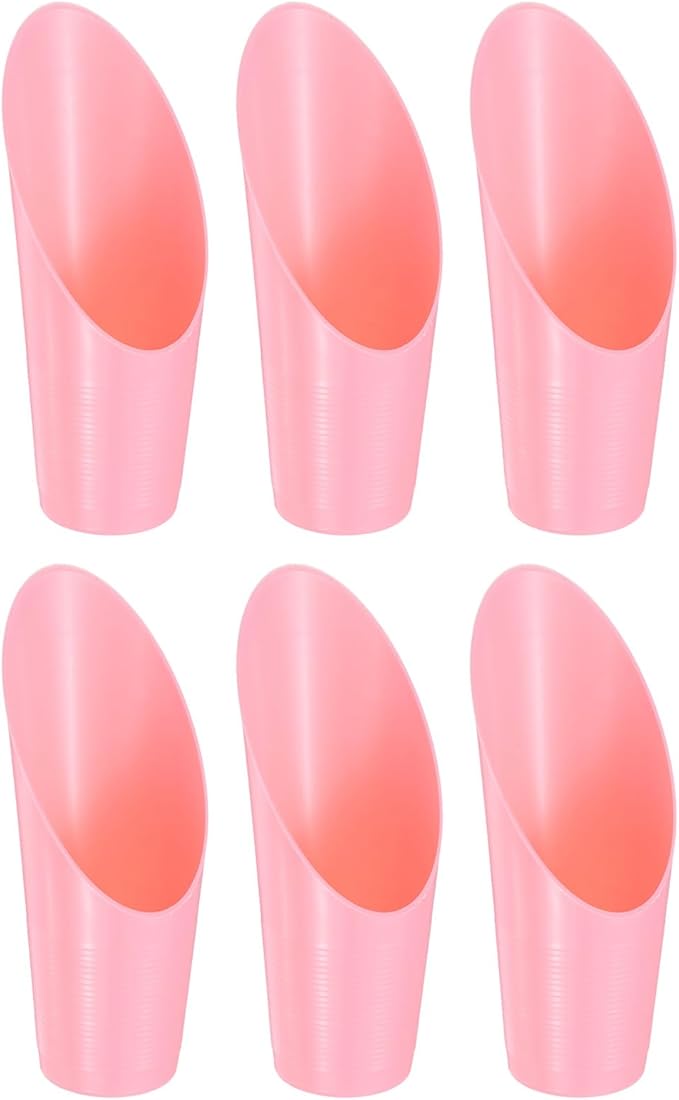 M METERXITY 6-Pack Bonsai Soil Scoops, Plastic Garden Soil Scoops Bucket Shovel Potting Scoopers for Transplanting/Flower Planting/Plant Succulent, Colorful Small Gardening Tools [Pink]