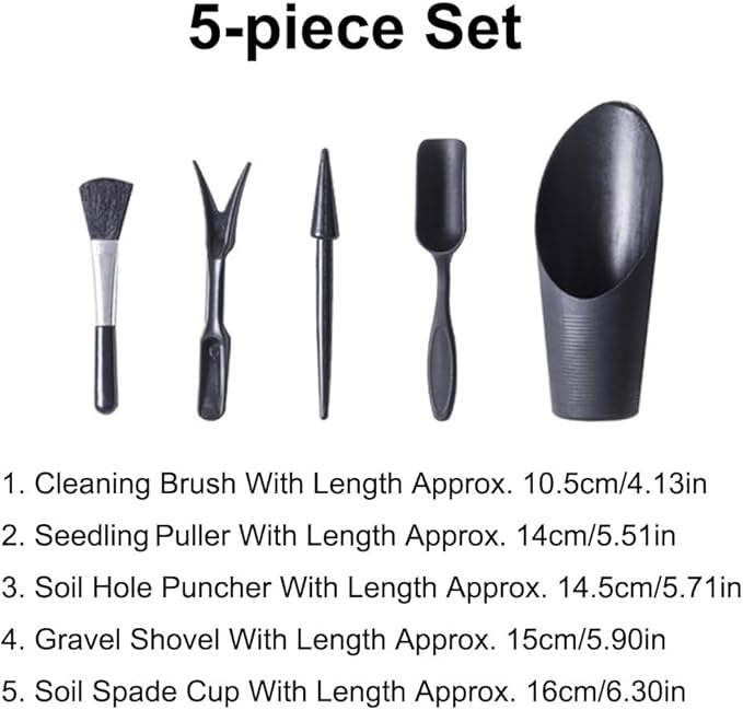 Succulent Tools Kit, Mini Gardening Tools, Garden Succulent Kit Transplant Tool Set for Seedling Soil, Set of 5