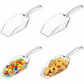 Hestya 4 Pcs Multi Purpose Clear Plastic Scoops for Candy Buffet Acrylic Kitchen Ice Food Popcorn Scoops for Protein Powders, Ice Cream, Coffee, Tea Jar (6.69 Inch)