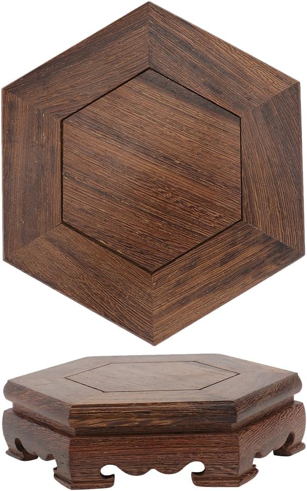 GANAZONO Plant Stand 2 Pack Wooden Flower Pot Base Riser for Indoor Outdoor Small Potted Plants Display Decorative Pedestal for Home Garden
