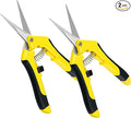 iPower 6.5 Inch Gardening Scissors Hand Pruner Pruning Shear for Gardening and Trimming, Heavy-Duty, Ultra Sharp Stainless Steel, Yellow, 2-Pack